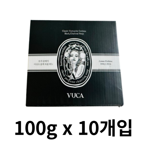뷰카 클래식 어성초 블랙 차콜 비누 레몬버베나향, 1kg, 1개