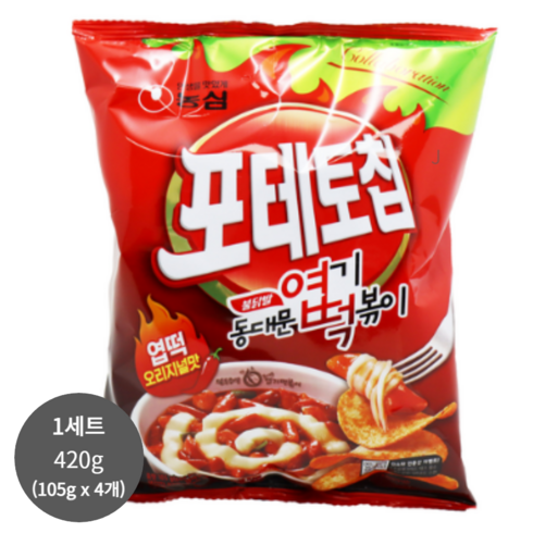 엽떡오리지널맛 - 농심 포테토칩 엽떡오리지널맛, 420g, 2세트