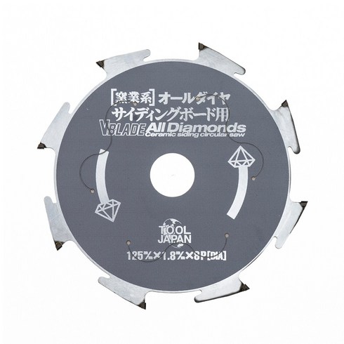 세라믹사이딩 - V BLADE VB-125AD 시멘트사이딩 세라믹사이딩 원형 톱날 125x20x1.8x8, 1개