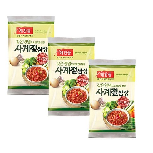 (상온)해찬들 사계절쌈장300G(봉)x3개, 1세트, 300g