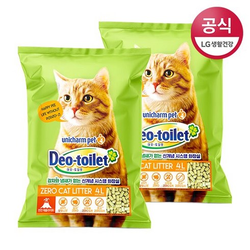 2024년 가성비 최고 유니참 모래 - LG유니참 데오토일렛 사막화방지 소취항균모래 4L x 2팩, 단품, 단품