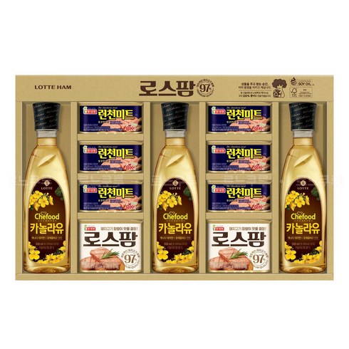 2023년 가성비 최고 롯데선물세트 - [롯데] 런천 2호 햄오일선물세트 (쇼핑백 포함), 3세트