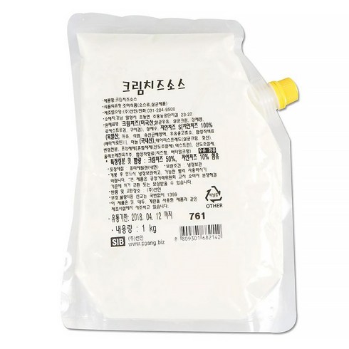 선인크림치즈 - 선인 냉장 크림치즈소스 1kg, 1개