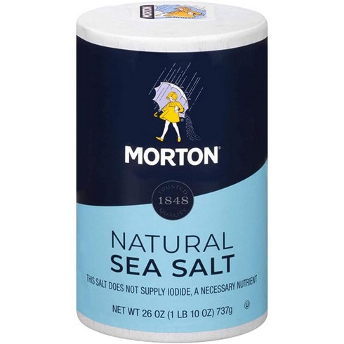 Morton 바다 소금 미세 499g(17 9온스) 미국 408542, 26 Ounce (Pack of 12)_Natural