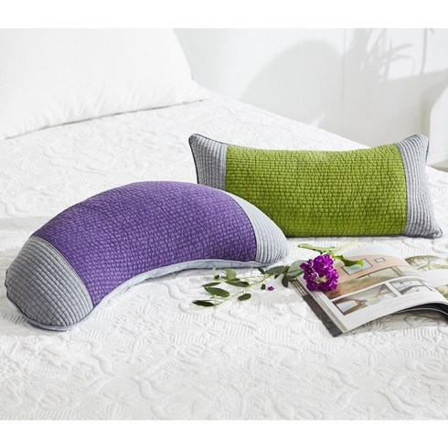 사랑예감 사랑예감 메밀베개 1세트(총 2개), 보라반달+초록사각