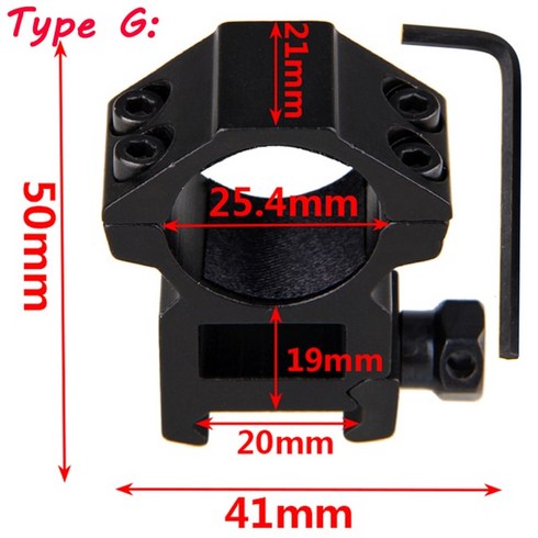 스코프 조준경 에어건 장난감 30mm/25.4mm 라이플 마운트 링 위버 11mm/20mm Dovetail Picatinny 레일 어댑터 프로필 사냥, [07] green, 1개