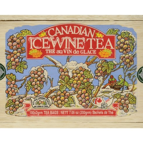 아이스와인캐나다 - 캐나다 아이스와인티백 The Metropolitan Tea Canadian Ice Wine Tea in Wood Box - 100 Tea Bags, 1개, 100개입, 2g