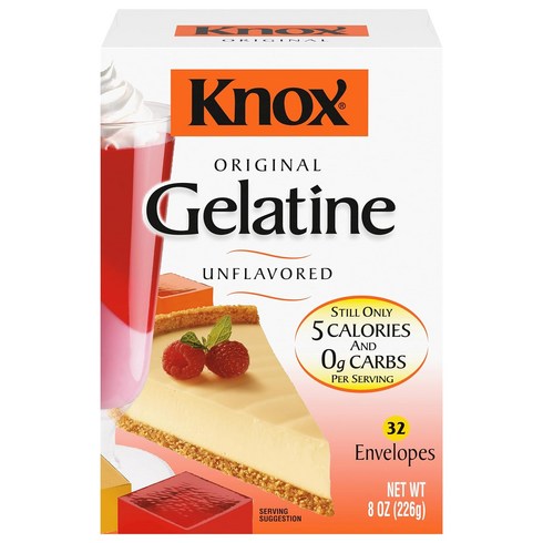 Knox 녹스 젤라틴 226g 오리지널 Knox Original Unflavored Gelatin (32 ct Packets), 1개