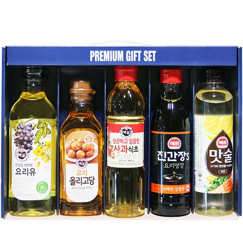 2023년 가성비 최고 식용유세트 - CJ백설선물세트 푸드5종 식용유맛술 식초간장올리고당