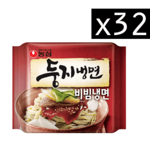 농심 둥지 비빔냉면 162g, 32개