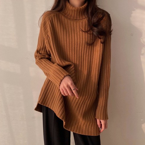 2023년 가성비 최고 폴라니트 - 마쿠쿠 긴팔 여성 터틀넥 루즈핏 목폴라 롱 니트