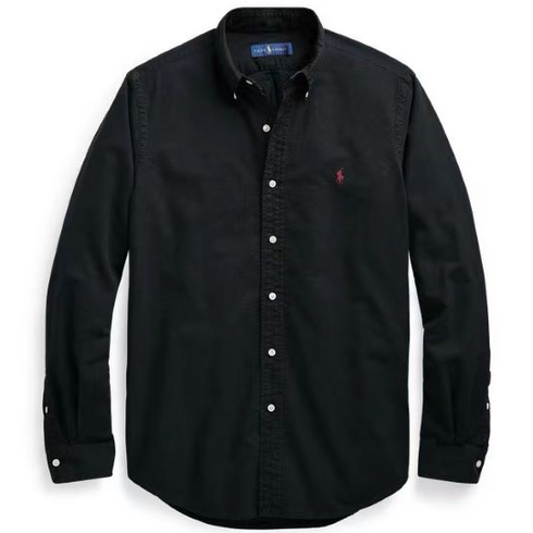 폴로 남성 자수 가먼트다이 옥스포도셔츠 캐주얼 셔츠 사계절용 남성 남방셔츠