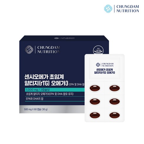 청담뉴트리션 센시오메가 초임계 알티지(rTG) 오메가3 500mg, 1개, 60캡슐