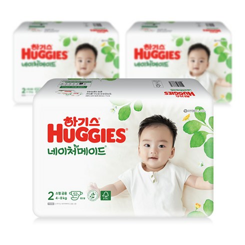 2021 신형 하기스 네이처메이드 밴드형 기저귀 소형 2단계(4~8kg)141252917, 2단계, 156매141252917