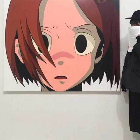 소년 소녀 아오키지 팝아트 그림 옥승철 대형 120cm, A-16 80x100 블랙프레임(두께 3cm)