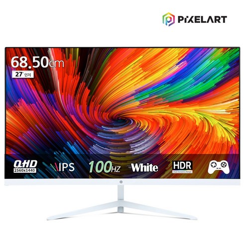 uhd모니터 - 픽셀아트 PIXELART PAQ2710W 화이트 100Hz QHD IPS 27형 모니터 무결점, 1