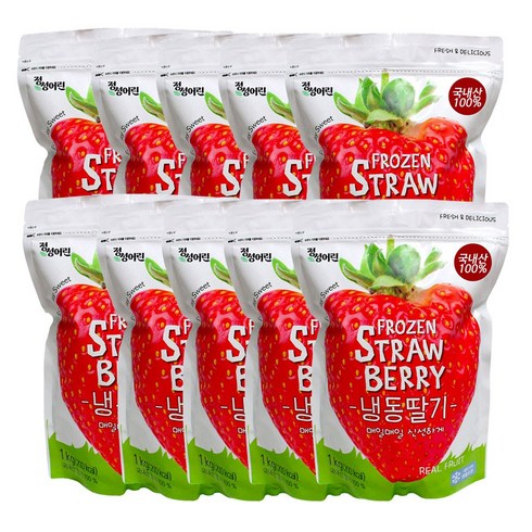 정성어린 국내산 냉동딸기 / 아이스딸기, 1kg, 10개