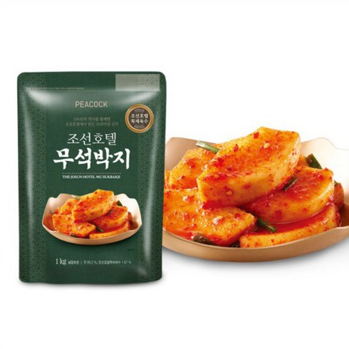 [피코크] 조선호텔 무석박지 2kg (1kgx2팩) 1kg, 4개, 1kg