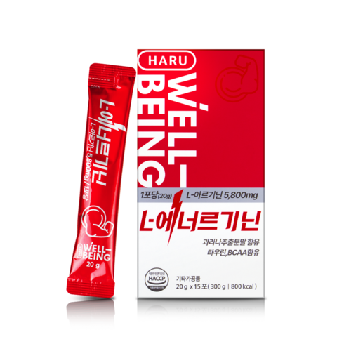하루웰빙 L에너르기닌 5800mg 고함량 L아르기닌, 20g, 2개