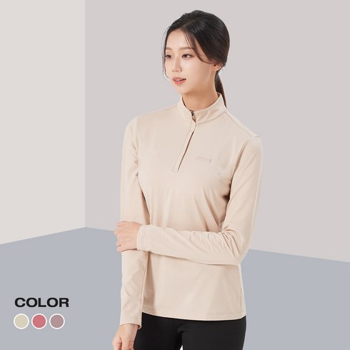 2023년 가성비 최고 여성등산티셔츠 - 콜핑 여성 가을 멜란지 집업티셔츠 소로칸(여) KTT4340W