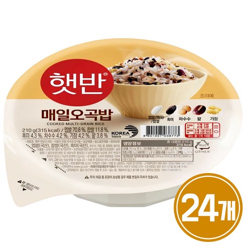 CJ제일제당 햇반 오곡밥 210g 24개