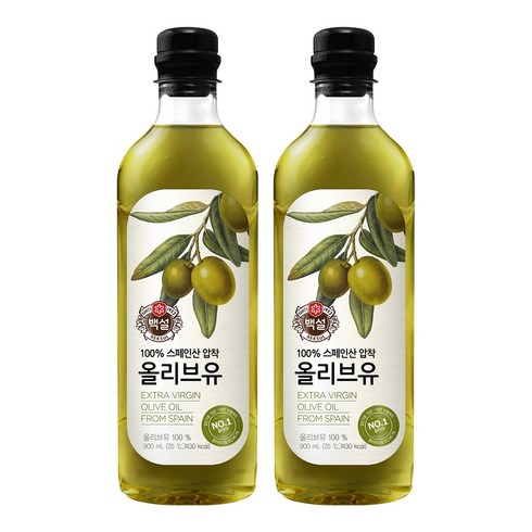 백설 스페인산 압착 올리브유, 2개, 900ml