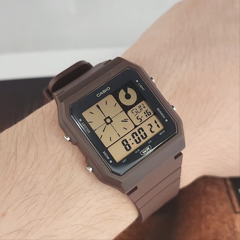 CASIO 카시오 레트로 아날로그 디지털 커플 전자시계 LF-20W 버건디