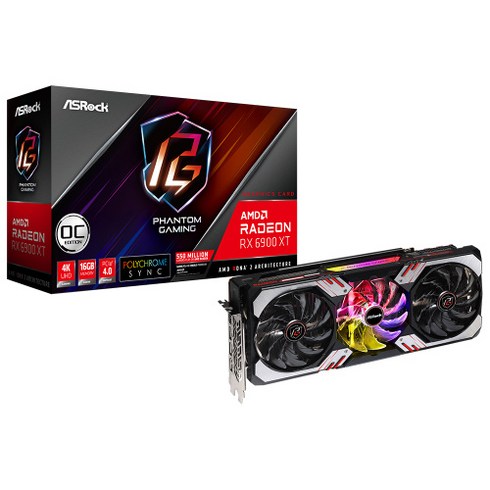 AMD 라데온 Phantom Gaming D 그래픽카드 RX 6900 XT OC D6 16GB (에즈윈)