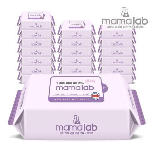 마마랩 올데이 대용량 120매X20팩 리필형 아기물티슈, 20팩, 1개