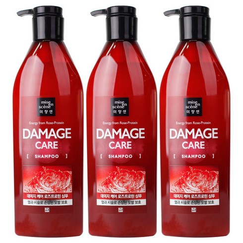 미쟝센 데미지케어 로즈프로틴 샴푸 플로럴향, 680ml, 3개