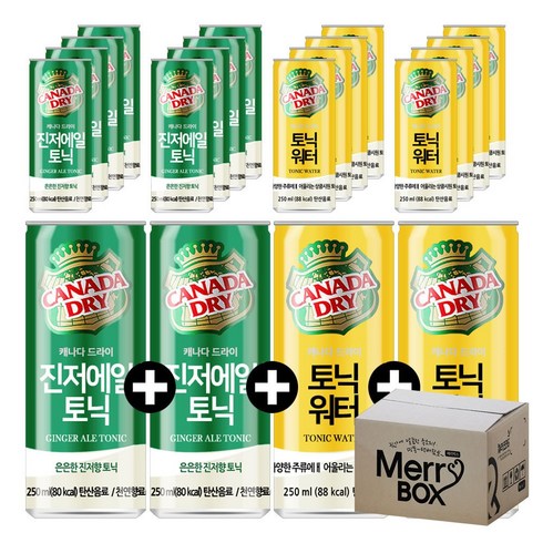 드라이진 - 250ml x 20캔 캐나다드라이 하이볼 진저에일10+토닉워터10, 1세트