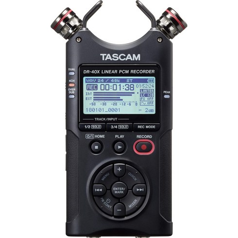 dr-40x - TASCAM (태스컴) DR-40X USB 오디오 인터페이스 탑재 4ch 리니어 PCM 레코더 핸디 레코더 USB 마이크 Youtube ASMR 2496 고해상도