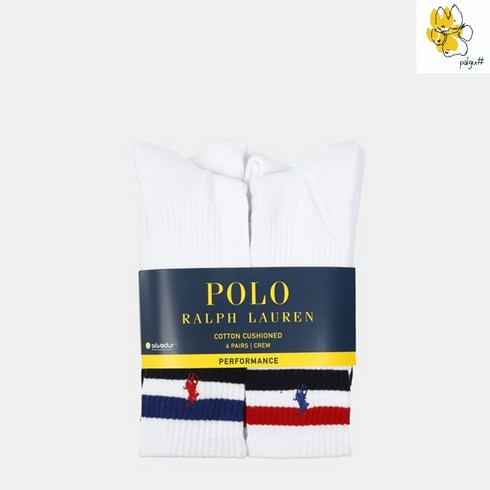 폴로랄프로렌양말 - polo ralph lauren 폴로 랄프로렌 남녀공용 6팩 스트라이프 크루 양말 멀티컬러 821485PKZ2-TBD