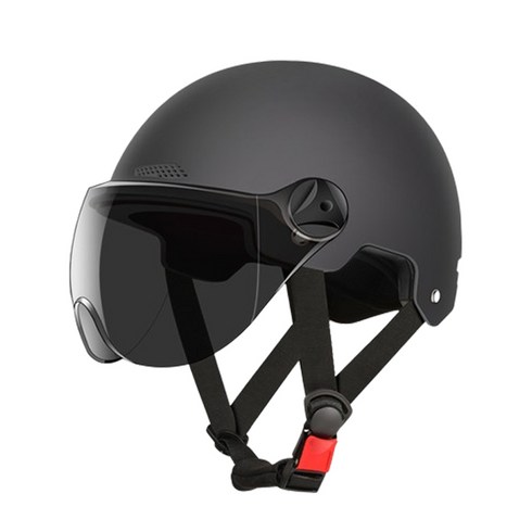 경량헬멧 - DS 충격흡수 자외선차단 안전 헬멧, 자외선 차단 짧은 쉴드, 블랙