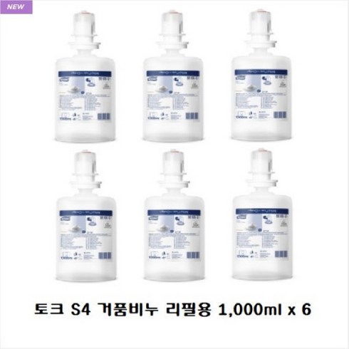 토크 TORK S4 거품비누 마일드 리필용 손세정제 1 000ml x 6개(BOX), 1000ml, 6개