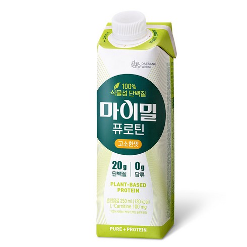 대상웰라이프 마이밀 식물성 단백질 100% 마시는 퓨로틴 고소한맛 250ml 24팩, 24개