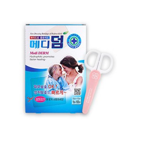 메디코리아 메디덤 대형 10매입 + 반칭고닷컴 안전가위 1개, 1세트