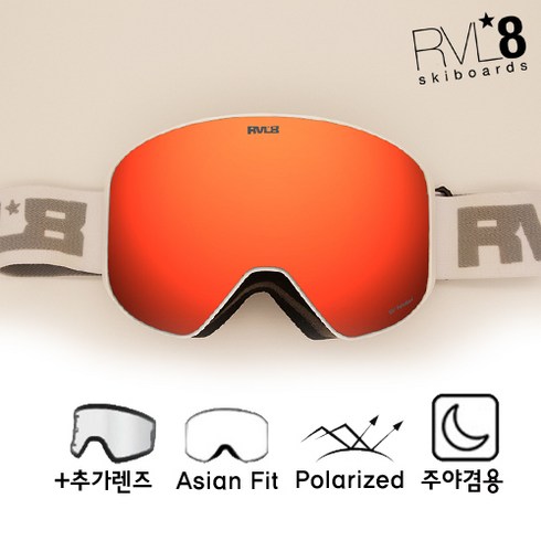 2023년 가성비 최고 레벨8스키보드 - RVL8 리플렉터 스키 보드 고글 폴라라이즈드(편광) HD+ 레드, 추가안함