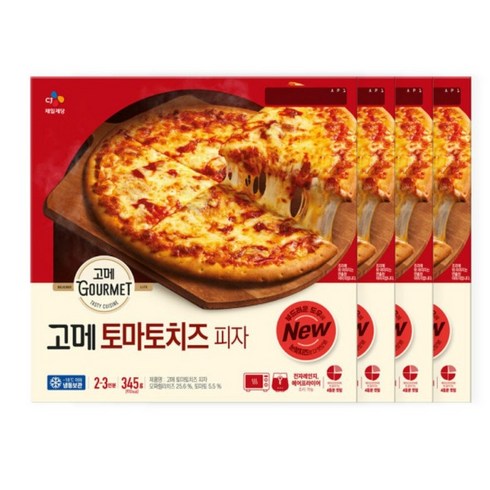 고메피자 - 고메 토마토치즈 피자, 345g, 4개