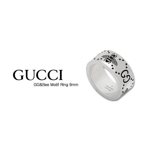 2023년 가성비 최고 구찌반지 - GUCCI 구찌 YBC728304001 GG 꿀벌 스털링 실버 와이드반지9mm