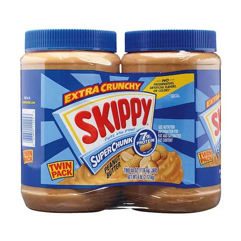 Skippy 스키피 슈퍼 청크 피넛 버터 48oz(1.36kg) 2개입 Super Chunk Peanut Butter, 1.36kg, 2개