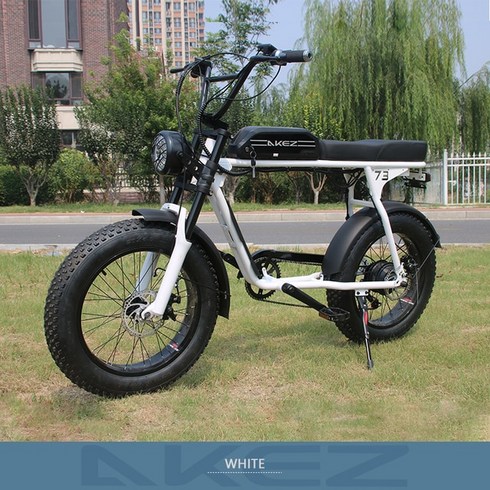 전기 자전거 레트로 복고풍 엔틱 E-BIKE 20x4.0 인치 48V 1500W 18Ah S3RX 리튬 배터리 크로스 컨트리 바이, [01] 500W13Ah, 01 WHITE, 01 500W13Ah