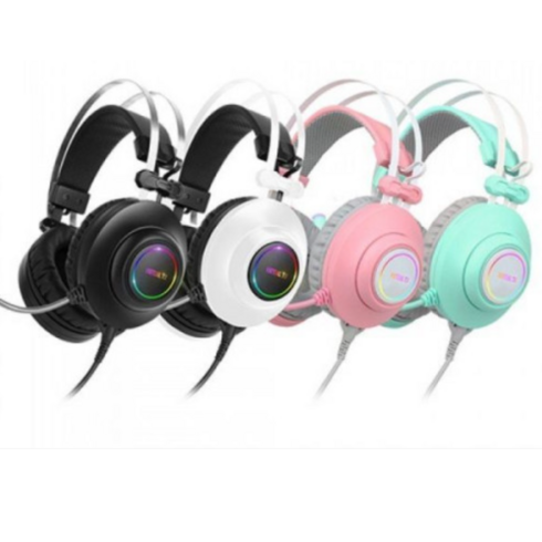 앱코 HACKER 가상 7.1 RGB 진동 노이즈 캔슬링 마이크 3D 초경량 게이밍 헤드셋, N550 ENC, 핑크