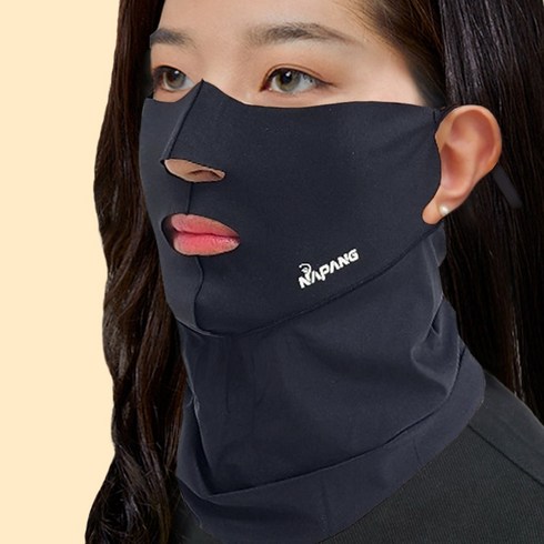 2023년 가성비 최고 네이팡마스크 - 네이팡 UV 자외선차단 스포츠 골프 등산 낚시 자전거 야외활동 마스크 FACE가드 넥타입 오픈, 표준형, 소(S)_블랙, 1개