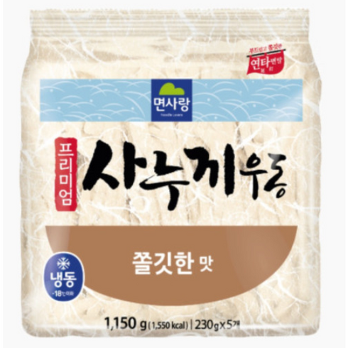 면사랑 프리미엄 사누끼우동(230gx5개) 8봉 프리미엄 우동사리 냉동 일본우동 피시방음식 면사랑 야키소바