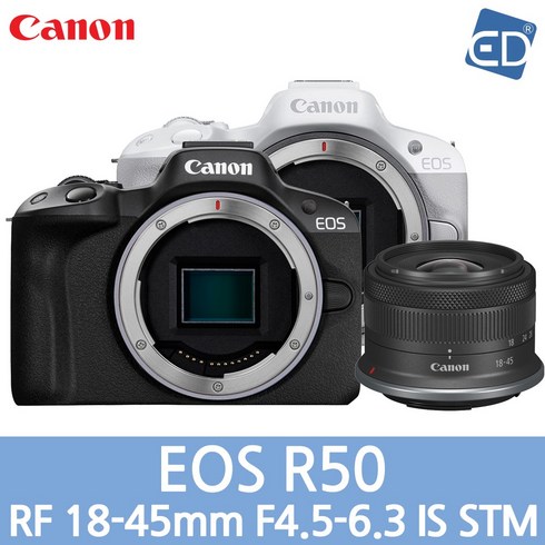 (캐논공식총판) 정품 EOS R50 18-45 KIT /블랙화이트/출시기념이벤트/새상품/빛배송, EOS R50 18-45KIT 블랙 색선택