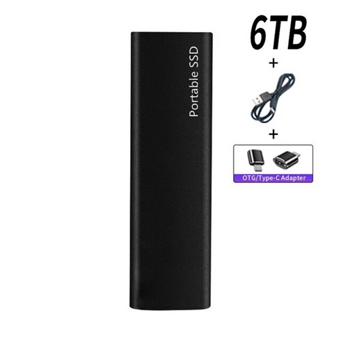 P311TB 대용량 플스5 WDSSD m.2 16tb 30tb 64tb 하이닉스 type c 3.1 1tb 고속 휴대용, 블랙 6TB