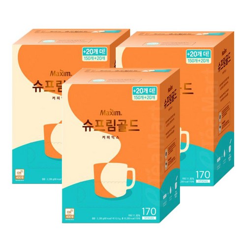 맥심 슈프림 골드 커피믹스, 13.5g, 170개입, 3개