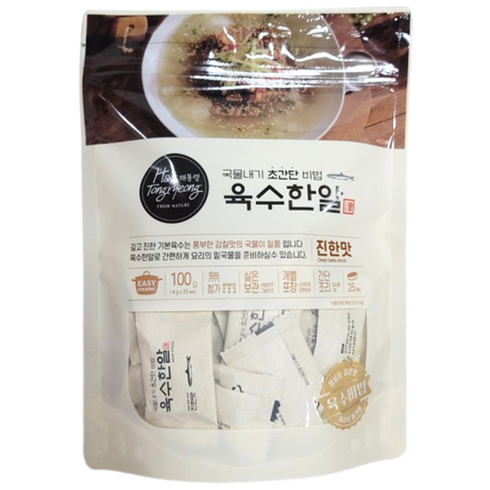 해통령 국물내기 초간단 비법 육수한알 진한맛 100g 2개, 100g(25개입)