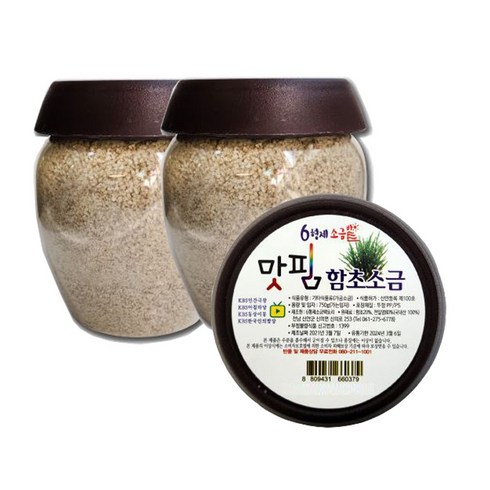 간장소금 - 6형제소금밭 함초소금 750g 신안 천일염, 2개